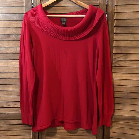 Chico's Sweaters - Additions by Chico’s red cowl neck sweater size 2‎